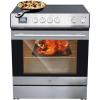 Garvee 30 in Electric Range 5 Cu.Ft. Capacity with 4 Burners Glass Cooktop, Convection Oven, 6 Cooking Functions, Stainless Steel Freestanding Electric Range Oven with Front Control, Silver(30 inches)