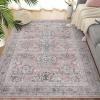 Garvee 5×7 Bedroom Rugs Non Slip Washable Rugs for Living Room Modern Striped Area Rug for Dining Room Stain Resistant Area Rug for Classroom Office Blue and Orange(Pink)