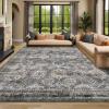 Garvee 5×7 Living Room Rugs Machine Washable Area Rugs Vintage Bordered Floor Cover Carpet with Non Slip Backing Non Shedding Low Pile Soft Mats for Bedroom Nursery Office, Green(Distressed|blue/Grey)