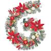 Garvee 6 Feet Christmas Garland with Lights for Mantle, Battery Operated Outdoor Christmas Garlands with Antlers Gold Balls, Prelit Garland Decorations for Fireplace Stair Railing TV Stand(Red White)