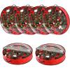 Garvee 6 Pack Christmas Wreath Storage Bags, Waterproof Clear PVC/PE Wreath Storage Containers with Sturdy Handles & Zippers, Holiday Decor Storage Organizer for Xmas and Seasonal Decorations, Green(Red)