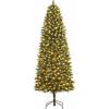 Garvee 6 ft Christmas Tree, 6 ft Artificial Prelit Slim Pencil Tree with Warm White Lights & Metal Stand, Easy Assemble, Xmas Decor for Home Party Office Mall Holiday Decoration(Green and White)