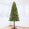 Garvee 6 ft Christmas Tree, 6 ft Artificial Prelit Slim Pencil Tree with Warm White Lights & Metal Stand, Easy Assemble, Xmas Decor for Home Party Office Mall Holiday Decoration(Green Tree  Metal Stand)