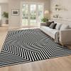 Garvee 8×10 Area Rug Washable Modern Abstract Black Rug Non Shedding Living Room Area Rug Soft Bedroom Rugs Stain Resistant Farmhouse Large Carpet Boho Home Decor for Nuersery Dining Room, Black
