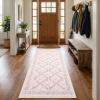 Garvee 8×10 Area Rugs Washable Rugs for Living Room Modern Solid Minimalist Border Rug Soft Bedroom Rug Non Slip Floor Cover Stain Resistant Throw Carpet for Dining Room Apartment Nursery，Black/Grey(Floral – Pink)