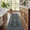 Garvee 8×10 Rug Washable Vintage Boho Large Rugs for Living Room Non Slip Kids Playroom Floor Mat Non Shedding Soft Bedroom Rug Low Pile Soft Thin Foldable Indoor Rugs for Classroom Dining, Beige(Floral | Black/Multi)
