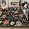 Garvee 8×10 Rug Washable Vintage Boho Large Rugs for Living Room Non Slip Kids Playroom Floor Mat Non Shedding Soft Bedroom Rug Low Pile Soft Thin Foldable Indoor Rugs for Classroom Dining, Beige(Retro | Black)