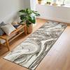 Garvee 9×12 Area Rug Washable Rugs for Living Room Modern Abstract Rug Modern Abstract Area Rugs Stain Resistant Throw Carpet Non-Slip Soft Floor Mat for Nursery Home Office Dining Room，Blue(Taupe-wave)