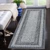 Garvee 9×12 Living Room Rug Braided Print Large Washable Braided Rug Non Slip Accent Braided Print Indoor Rustic Area Rug Border Carpet for Bedroom Home Decor (Grey)(Grey)