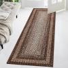 Garvee 9×12 Living Room Rug Braided Print Large Washable Braided Rug Non Slip Accent Braided Print Indoor Rustic Area Rug Border Carpet for Bedroom Home Decor (Grey)(Brown)