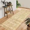 Garvee Area Rug 5×7 Machine Washable Rugs Non Slip Low Pile Abstract Print Modern Carpet Stain Resistant Non Shedding Accent Rugs for Living Room Bedroom Dining Room, Red(Neutral|linen)
