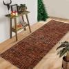 Garvee Area Rug 5×7 Machine Washable Rugs Non Slip Low Pile Abstract Print Modern Carpet Stain Resistant Non Shedding Accent Rugs for Living Room Bedroom Dining Room, Red(Plaid|red)