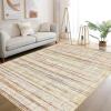 Garvee Area Rug 5×7 Machine Washable Rugs Non Slip Low Pile Abstract Print Modern Carpet Stain Resistant Non Shedding Accent Rugs for Living Room Bedroom Dining Room, Red(Neutral|colorful)