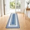 Garvee Area Rug 5×7, No Slip Washable, Modern Checkered Pattern Area Rug, Low-Pile Design Rug, Under Bed Carpet, for Living Room Bedroom Dining Room, Grey(Blue)