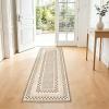 Garvee Area Rug 5×7, No Slip Washable, Modern Checkered Pattern Area Rug, Low-Pile Design Rug, Under Bed Carpet, for Living Room Bedroom Dining Room, Grey(Brown)