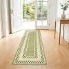 Garvee Area Rug 5×7, No Slip Washable, Modern Checkered Pattern Area Rug, Low-Pile Design Rug, Under Bed Carpet, for Living Room Bedroom Dining Room, Grey(Green)