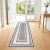 Garvee Area Rug 5×7, No Slip Washable, Modern Checkered Pattern Area Rug, Low-Pile Design Rug, Under Bed Carpet, for Living Room Bedroom Dining Room, Grey(Grey)