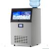 Garvee Commercial Ice Machine, 100 LBS/24h Ice Maker with 2 Water Inlet Modes, 50Pcs/Cycle, 33 LBS Storage Bin, Ice Machine for Home Bar, Coffee Shop, Business(100Lbs/ Day)