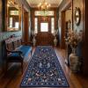 Garvee Floral 5×7 Area Rugs Washable Living Room Rug Soft Indoor Floral Animals Entryway Rug Non Slip Low Pile Accent Rugs for Bedroom Non-Shedding Stain Resistant Carpet for Kids Room Nursery Blue(Blue)
