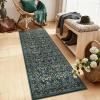 Garvee Floral 9×12 Area Rug,Plush Vintage Boho Large Living Room Carpet | Washable Non-Slip Stain Resistant Easy Clean Soft Rug for Bedroom Dining Room Farmhouse Home Office (Blue)(Green)