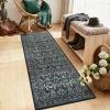 Garvee Floral 9×12 Area Rug,Plush Vintage Boho Large Living Room Carpet | Washable Non-Slip Stain Resistant Easy Clean Soft Rug for Bedroom Dining Room Farmhouse Home Office (Blue)(Dark Black)