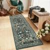 Garvee Floral 9×12 Area Rug,Plush Vintage Boho Large Living Room Carpet | Washable Non-Slip Stain Resistant Easy Clean Soft Rug for Bedroom Dining Room Farmhouse Home Office (Blue)(Dark Green)