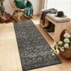Garvee Floral 9×12 Area Rug,Plush Vintage Boho Large Living Room Carpet | Washable Non-Slip Stain Resistant Easy Clean Soft Rug for Bedroom Dining Room Farmhouse Home Office (Blue)(Brown)