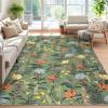 Garvee Geometric Area Rug 2×6 Modern Farmhouse Bathroom Rugs with Non Slip Backing, Low Pile Ultra Soft Trellis Floral Accent Carpet, Foldable Runners for Hallways, Bedrooms, Laundry Rooms, Green(Floral|green)
