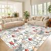 Garvee Geometric Area Rug 2×6 Modern Farmhouse Bathroom Rugs with Non Slip Backing, Low Pile Ultra Soft Trellis Floral Accent Carpet, Foldable Runners for Hallways, Bedrooms, Laundry Rooms, Green(Floral|beige)