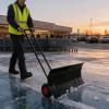 Garvee Large 30in W Heavy Duty Snow Shovel with Ergonomic Handle for Driveway, Push Snow Plow Shovel with Adjustable Handle, Angled Blade and Wheels, Snow Removal for Driveway, Courtyard