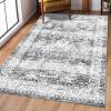 Garvee Living Room Area Rug 8×10 Area Rug Vintage Indoor Carpet Low Pile Stain Resistant Throw Carpet Non Slip Non Shedding for Bedroom Playroom Dining Room，Orange(Vintage4 – Grey)