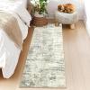 Garvee Modern Abstract Washable Area Rug 5×7 for Living Room Indoor Contemporary Floor Carpet Soft Low Pile Dining Room Mat Non Slip Foldable Thin Rugs for Bedroom Office, Black Grey(Beige)