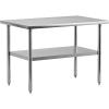 Garvee Stainless Steel Work Table with Backsplash,48×24 in NSF Certified Heavy Duty Kitchen Prep Table for Hotel,Home,Restaurant(without Caster)