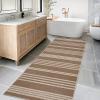 Garvee Washable Easy Jute Rug 5×7 Modern Striped Living Room Rug with Non-Slip Backing, Non Shedding Neutral Floor Mats, Indoor Outdoor Carpet for Bedroom, Patio, Backyard, Brown(Striped|brown)