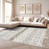 Garvee Washable Rug 9×12 Living Room Rug Modern Abstract Rugs with Non Slip Backing Non Shedding Low Pile Throw Mats Contemporary Foldable Floor Carpet for Dining Room, Bedroom, Office, Coffee(Modern|beige)