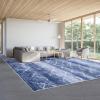 Garvee Washable Rug 9×12 Living Room Rug Modern Abstract Rugs with Non Slip Backing Non Shedding Low Pile Throw Mats Contemporary Foldable Floor Carpet for Dining Room, Bedroom, Office, Coffee(Distressed|blue)