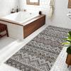 Garvee Washable Rug 9×12 Living Room Rug Modern Abstract Rugs with Non Slip Backing Non Shedding Low Pile Throw Mats Contemporary Foldable Floor Carpet for Dining Room, Bedroom, Office, Coffee(Contemporary|brown)