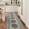 Garvee Washable Rug 9×12 Living Room Rug Modern Abstract Rugs with Non Slip Backing Non Shedding Low Pile Throw Mats Contemporary Foldable Floor Carpet for Dining Room, Bedroom, Office, Coffee(Floral|ancient Orange)