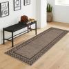 Garvee Washable Solid 8×10 Rugs for Living Room Bedroom,Non Slip Stain-Resistant Border Scalloped Rug for Dining Room Office,Low-Pile Soft Neutral Carpets for Under Table Farmhouse Playroom, Beige(Brown)