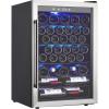 Garvee Wine Fridge 36 Bottle, Wine Cooler Refrigerator with 40~61°F Digital Temperature Control, Wine Refrigerator Freestanding for Red White Wine, Champagne, Beer with Blue Interior Light