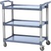 Gravee Service Cart Heavy Duty 3-Shelf Rolling Utility/Push Cart with Lockable Wheels, 360 LBS. Capacity, Black, for Foodservice/Restaurant/Cleaning Grey
