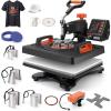 Heat Press Machine 12 x 15 in 9 in 1 Heat Press 800W Sublimation Machine 360° Rotation Swing Away Shirt Printing Machine Dual-Tube Heating for DIY T-Shirt, Hat, Mug, Plate