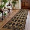 Leopard Washable 2×8 Runner Rug, Soft Animal Print Kitchen Runners for Hallways, Non Slip Checkered Rug Runners for Entryway Bedroom Laundry, Brown/Black(Brown)