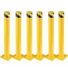 Safety Bollard 6 Packs, 48 in Height Bollard Post, 4.5 in Diameter, Yellow Safety Steel Bollard Post with 24 Anchor Bolts, for Traffic Control, Driveway Barrier, Parking Pole