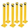 Safety Bollard 6 Packs, Garvee 36 in Height Bollard Post, 4.5 in Diameter, Yellow Safety Steel Bollard Post with 24 Anchor Bolts, for Traffic Control, Driveway Barrier, Parking Pole(36 inch Safety Bollard 6 Packs)
