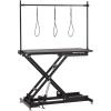 Upgrade 47 in Electric Grooming Table, Large Height Adjustable, Heavy Duty Collapsible Dog Grooming Station with Overhead Arms, Noose, Maximum Capacity Up to 264 LBS, Black