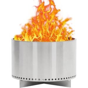 20.5 in Smokeless Fire Pit with Air Switch, Wood Burning Portable Stainless Steel Outdoor Firepit with Removable Stand and Ash Pan, Ideal for Camping Backyard Patio, H: 11.5 in, 18.8 LBS
