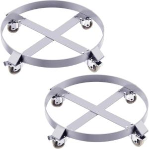55 gal Drum Dolly,Heavy Duty 1000 LBS Load Capacity, Barrel Dolly Cart Drum Caddy, Non Tipping Hand Truck Dollies with Steel Frame 4 Swivel Casters Wheel, for Warehouse Drum Handling (4 pcs)(2 Pcs)