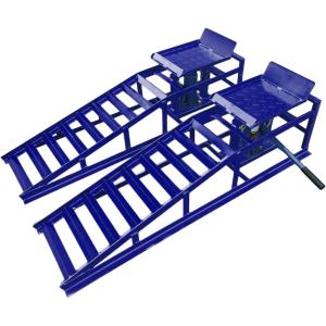 Car Truck Service Ramps,Portable Car Ramps for Oil Changes,2 Pack 12000 LBS (5 T) Capatity Car Lifts for Home Garage,Vehicle Auto Garage Repair.Lift Height Adjust 9.8 in-15 in (Red)(Blue 5T)
