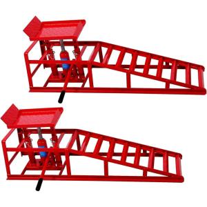 Car Truck Service Ramps,Portable Car Ramps for Oil Changes,2 Pack 12000 LBS (5 T) Capatity Car Lifts for Home Garage,Vehicle Auto Garage Repair.Lift Height Adjust 9.8 in-15 in (Red)(Red)